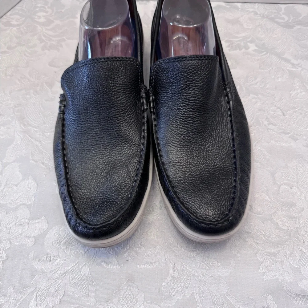 Johnston & Murphy 12M Black Leather Memory Foam Loafer Driving Moccasins Comfort